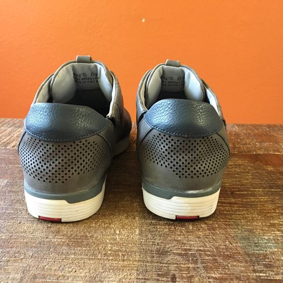 Kizik New York Court Shoe Sneaker Mens 8.5 Wide Slip on Hands Free Grey Leatherd - Picture 4 of 10